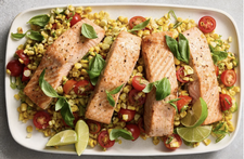 Oven-Seared Salmon with Corn and Tomatoes